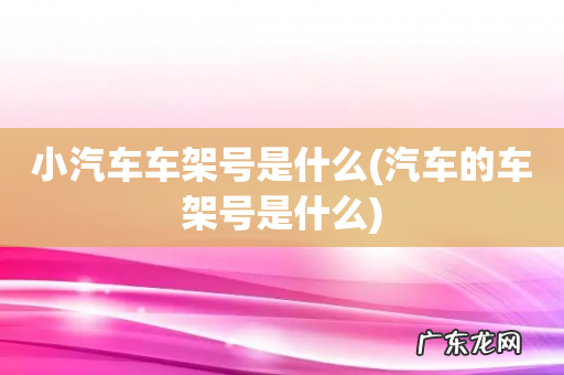 汽车的车架号是什么 小汽车车架号是什么