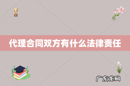 代理合同双方有什么法律责任