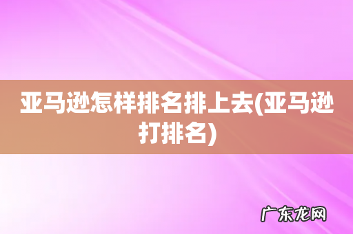 亚马逊打排名 亚马逊怎样排名排上去
