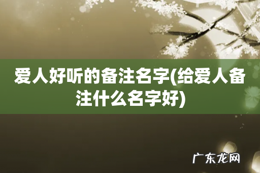 给爱人备注什么名字好 爱人好听的备注名字