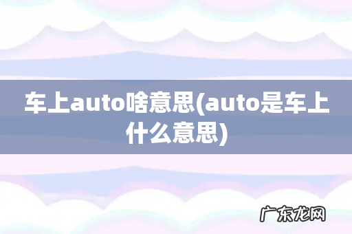 auto是车上什么意思 车上auto啥意思