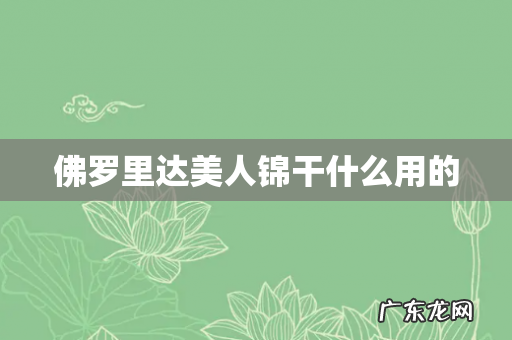 佛罗里达美人锦干什么用的