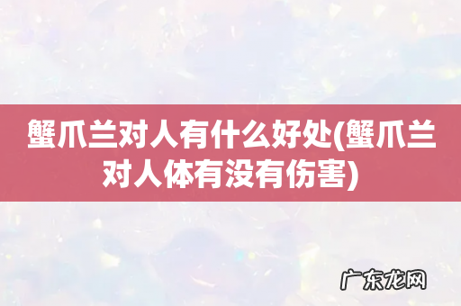 蟹爪兰对人体有没有伤害 蟹爪兰对人有什么好处
