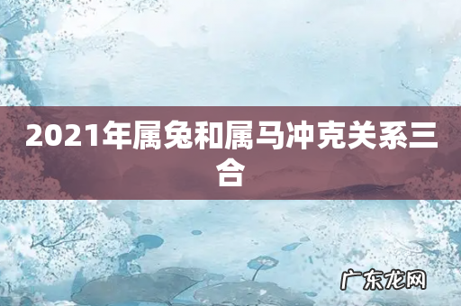 2021年属兔和属马冲克关系三合