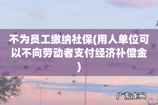 用人单位可以不向劳动者支付经济补偿金 不为员工缴纳社保