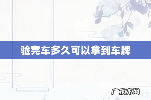 验完车多久可以拿到车牌