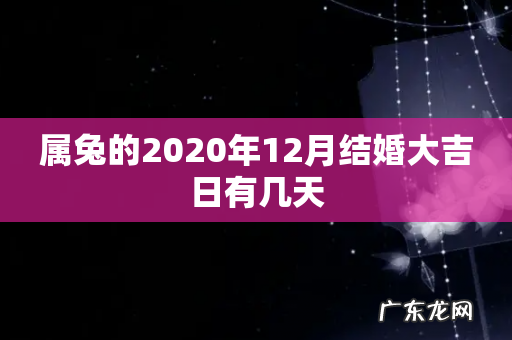 属兔的2020年12月结婚大吉日有几天
