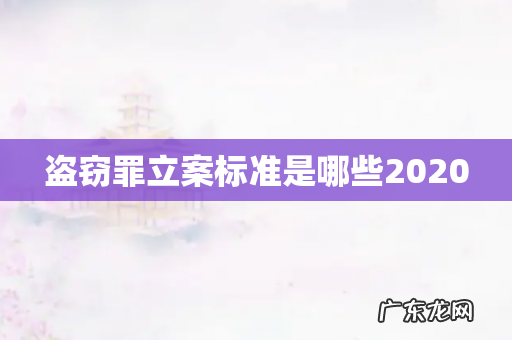 盗窃罪立案标准是哪些2020
