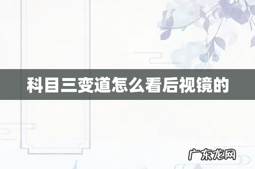 科目三变道怎么看后视镜的