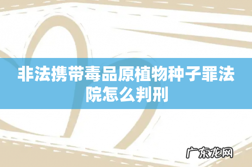 非法携带毒品原植物种子罪法院怎么判刑