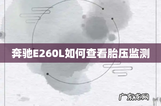 奔驰E260L如何查看胎压监测