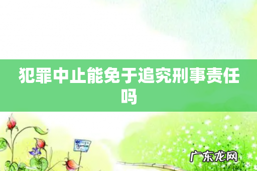 犯罪中止能免于追究刑事责任吗