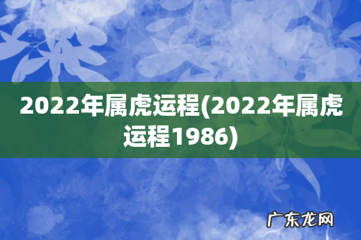 2022年属虎运程1986 2022年属虎运程