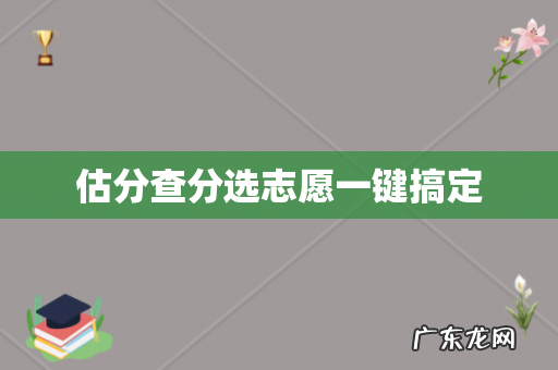 估分查分选志愿一键搞定