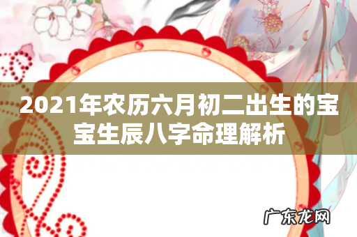 2021年农历六月初二出生的宝宝生辰八字命理解析