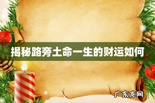 揭秘路旁土命一生的财运如何