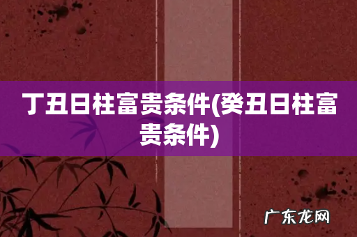 癸丑日柱富贵条件 丁丑日柱富贵条件