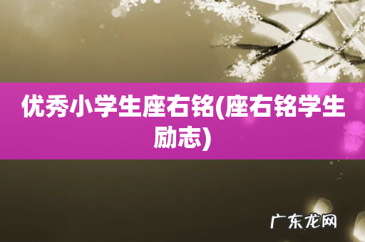 座右铭学生励志 优秀小学生座右铭