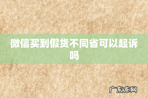 微信买到假货不同省可以起诉吗