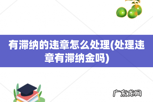 处理违章有滞纳金吗 有滞纳的违章怎么处理