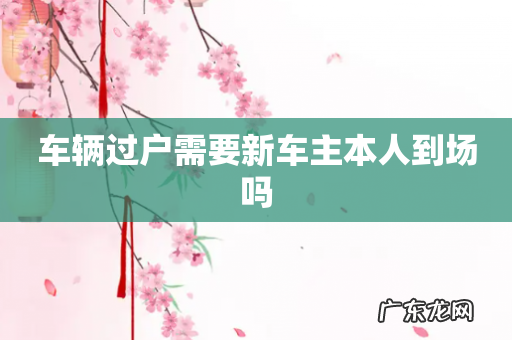 车辆过户需要新车主本人到场吗