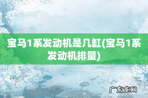 宝马1系发动机排量 宝马1系发动机是几缸