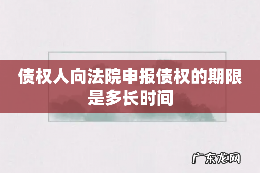 债权人向法院申报债权的期限是多长时间
