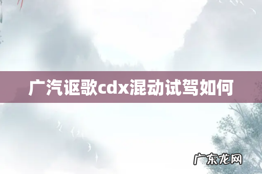 广汽讴歌cdx混动试驾如何