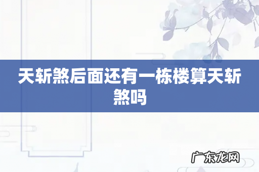 天斩煞后面还有一栋楼算天斩煞吗