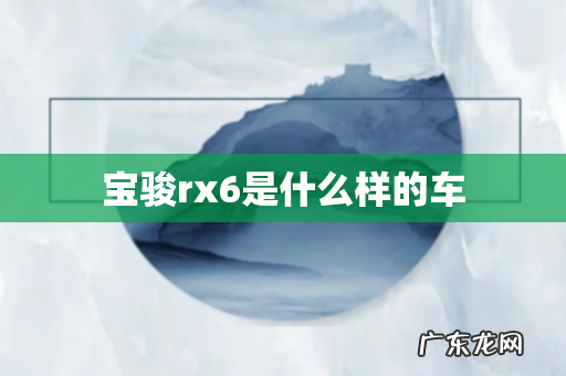 宝骏rx6是什么样的车