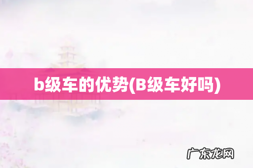 B级车好吗 b级车的优势
