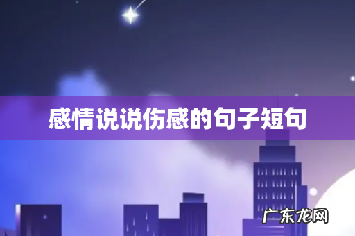 感情说说伤感的句子短句