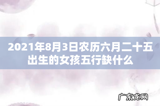 2021年8月3日农历六月二十五出生的女孩五行缺什么