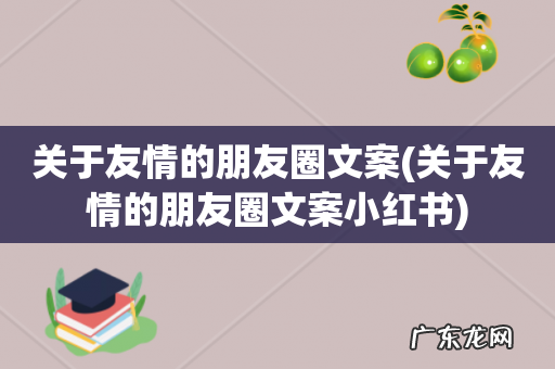 关于友情的朋友圈文案小红书 关于友情的朋友圈文案