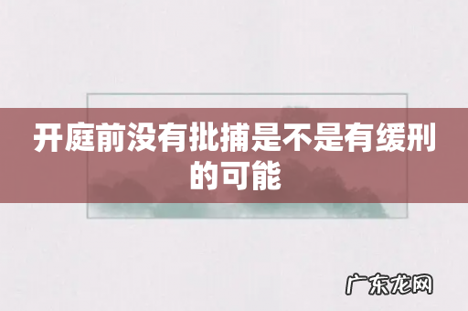开庭前没有批捕是不是有缓刑的可能