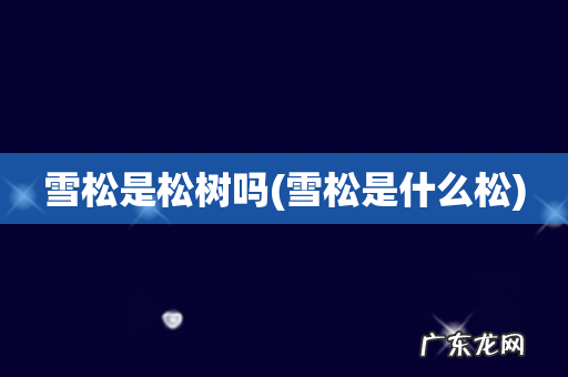 雪松是什么松 雪松是松树吗