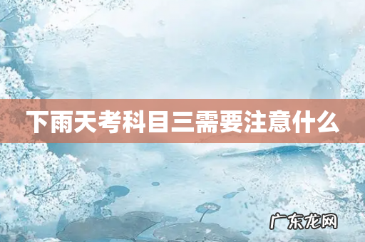 下雨天考科目三需要注意什么