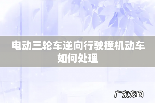 电动三轮车逆向行驶撞机动车如何处理