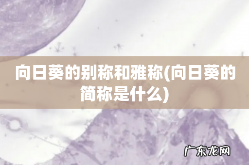 向日葵的简称是什么 向日葵的别称和雅称