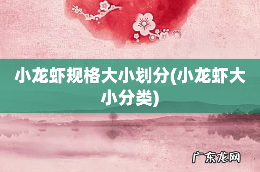 小龙虾大小分类 小龙虾规格大小划分