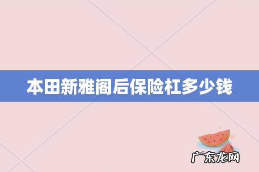 本田新雅阁后保险杠多少钱