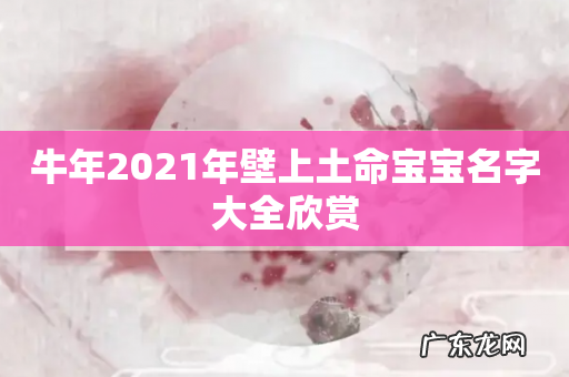 牛年2021年壁上土命宝宝名字大全欣赏