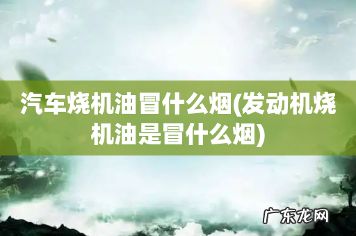 发动机烧机油是冒什么烟 汽车烧机油冒什么烟