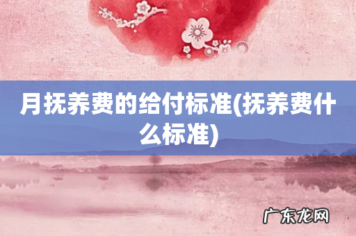 抚养费什么标准 月抚养费的给付标准