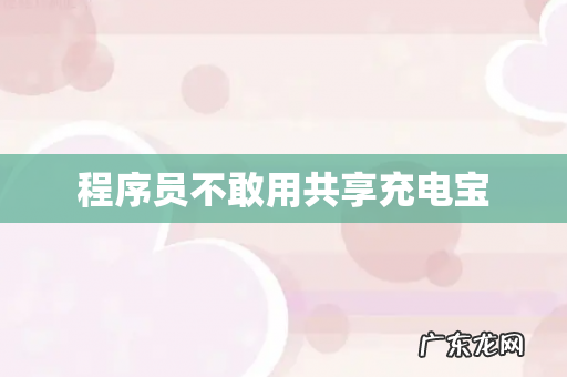 程序员不敢用共享充电宝