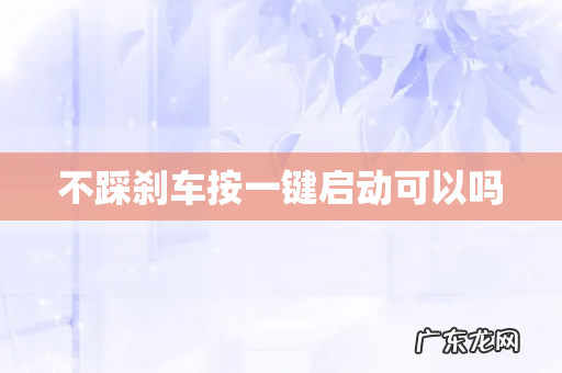 不踩刹车按一键启动可以吗
