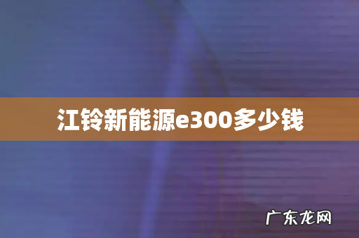 江铃新能源e300多少钱