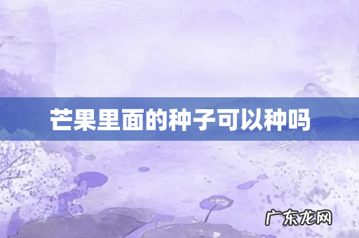 芒果里面的种子可以种吗