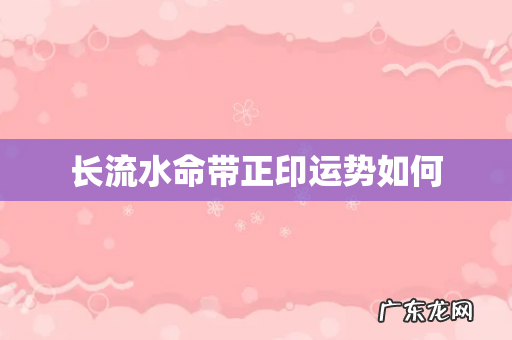 长流水命带正印运势如何
