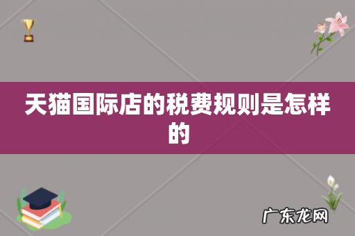 天猫国际店的税费规则是怎样的